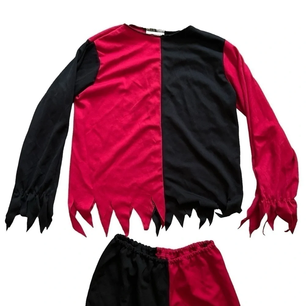 California Costumes Child Evil Jester Halloween Costume Red Black Size M 8-10